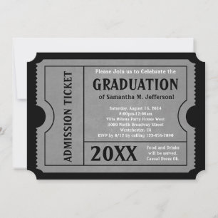 Invitación a la graduación en negro y gris