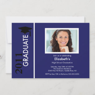 Invitación a la graduación fotográfica Azul y Negr