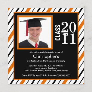 Invitación a la graduación fotográfica Naranja fra
