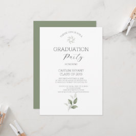 Invitación a la graduación moderna de la vegetació