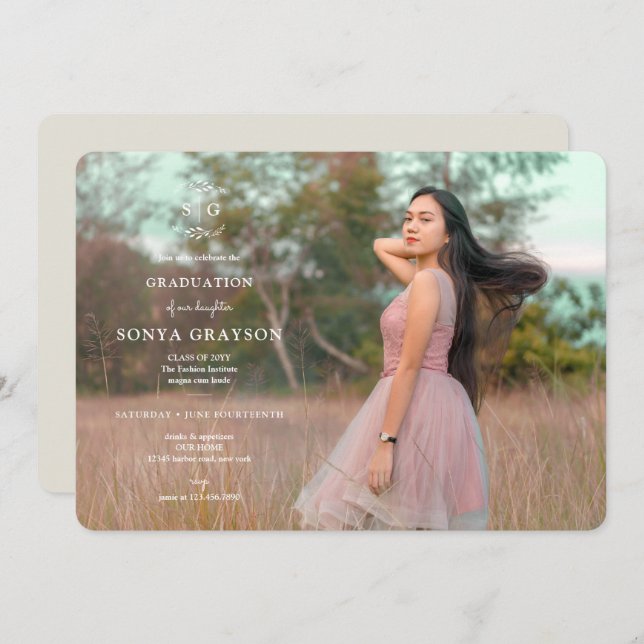 Invitación a la graduación natural (Anverso / Reverso)