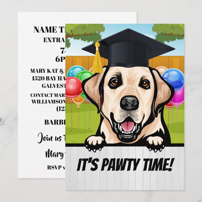 Invitación a la graduación o a CUALQUIER fiesta (Anverso / Reverso)
