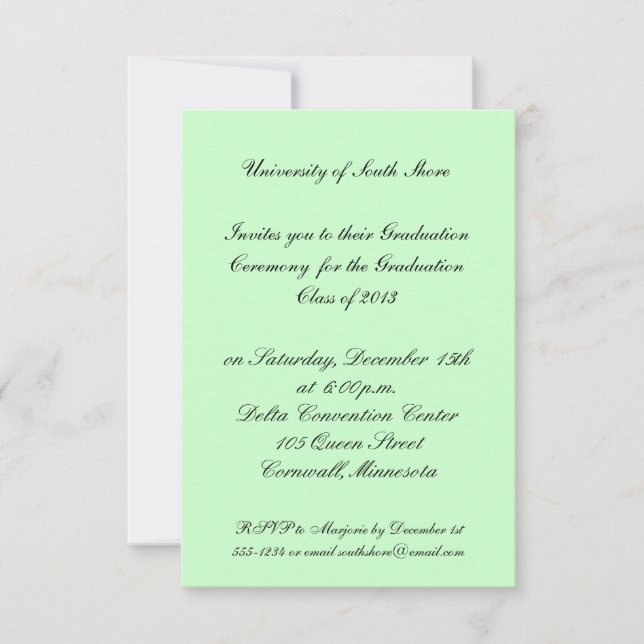 Invitación a la graduación para 2013 (Anverso)
