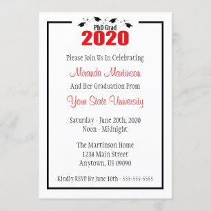 Invitación a la graduación para el doctorado 2020