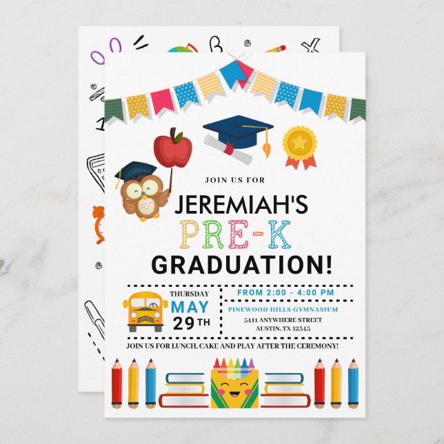 Invitación a la graduación previa al K (Anverso / Reverso)