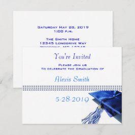 Invitación a la graduación - Tapón azul y Tassel I