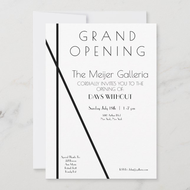 Invitación a la gran apertura de la galería contem (Anverso)