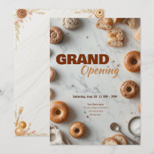 Invitación a la gran apertura de panadería editabl