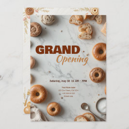 Invitación a la gran apertura de panadería editabl