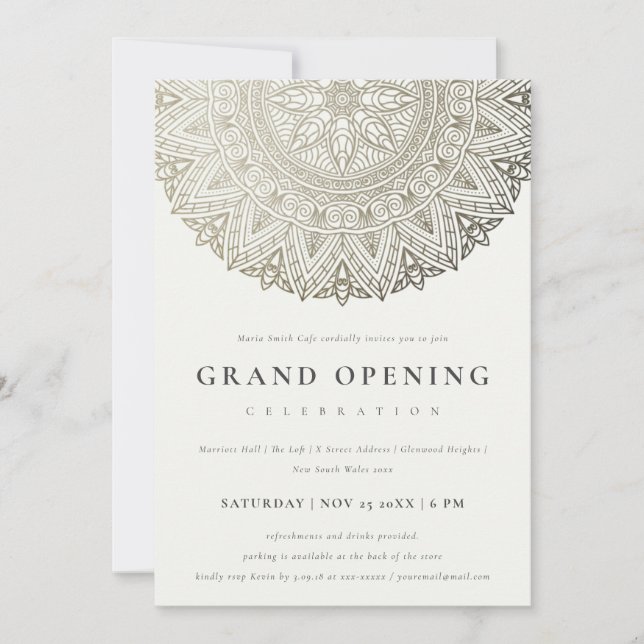 Invitación a la gran apertura de Silver Classy Orn (Anverso)