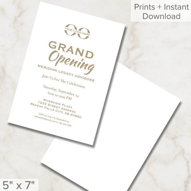 Invitación a la gran apertura Minimalista blanca (Subido por el creador)