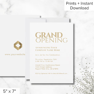 Invitación a la Gran Apertura Simple de Oro Blanco
