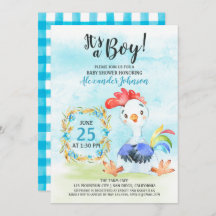 Invitación a la granja Baby Shower de Watercolor B