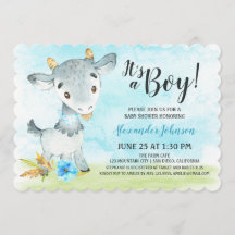 Invitación a la granja Baby Shower de Watercolor B