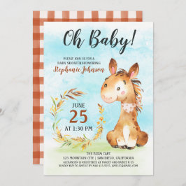 Invitación a la granja de Baby Shower de caballos 