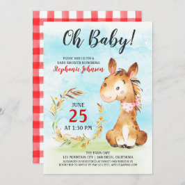 Invitación a la granja de Baby Shower de caballos 