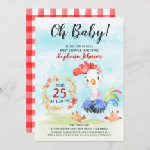 Invitación a la granja de Baby Shower de la galera
