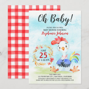 Invitación a la granja de Baby Shower de la galera