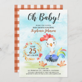 Invitación a la granja de Baby Shower de la galera