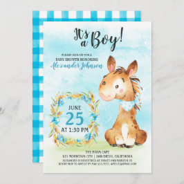 Invitación a la granja de Baby Shower Watercolor B