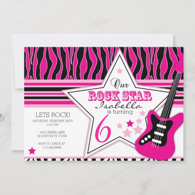 Invitación a la guitarra estrella del rock (Anverso)