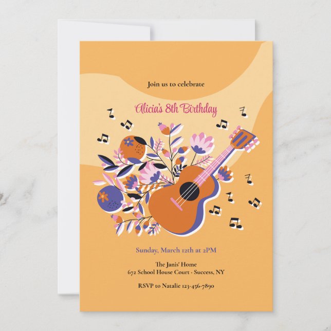 Invitación a la guitarra y las flores (Anverso)