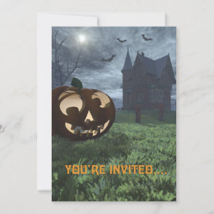 Invitación a la Halloween en la casa de Jack-O-Lan