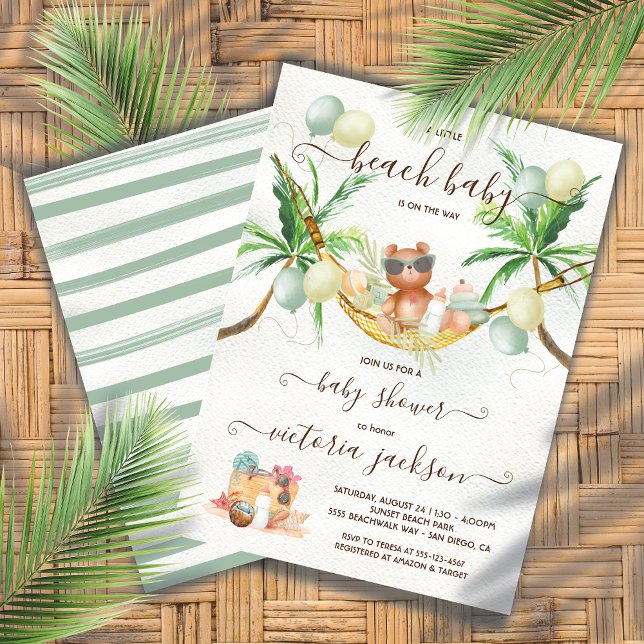 Invitación a la Hamaca Tropical Baby Shower Beach (Subido por el creador)