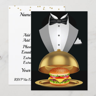 Invitación a la hamburguesa de Cookout BBQ Tuxedo