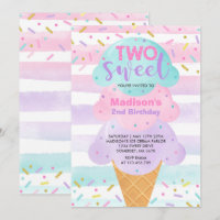 Invitación a la helada dos dulces cumpleaños