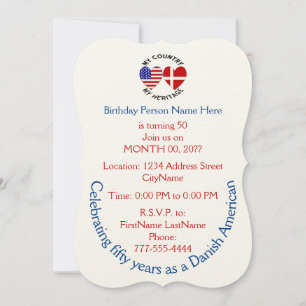 Invitación a la herencia country danesa americana
