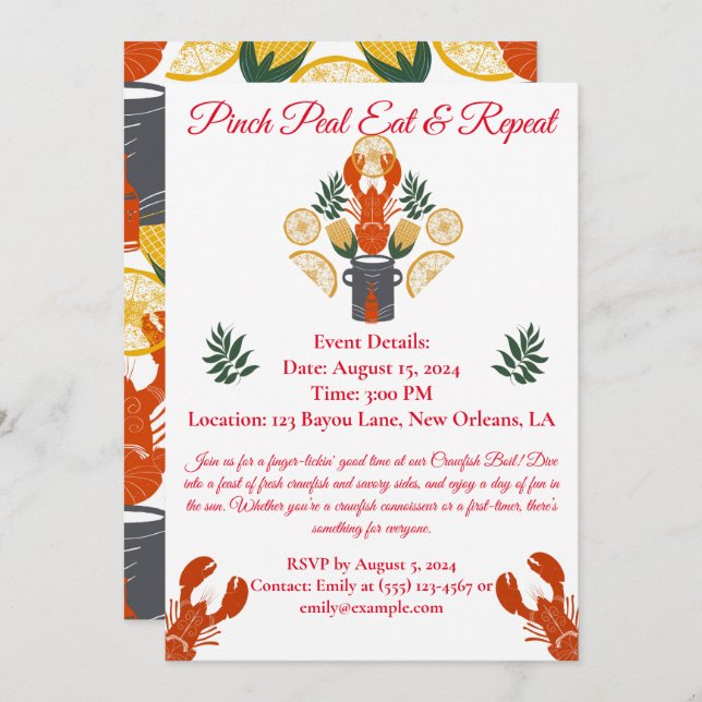 Invitación a la hierba de langosta - Cocina de mar (Anverso / Reverso)