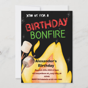 Invitación a la hoguera de cumpleaños