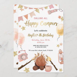 Invitación a la hoguera de cumpleaños del Chica de