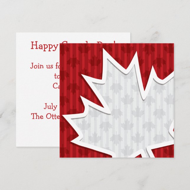 Invitación a la hoja de arce del Día de Canadá (Anverso / Reverso)