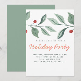 Invitación a la hoja de verdor de feriados