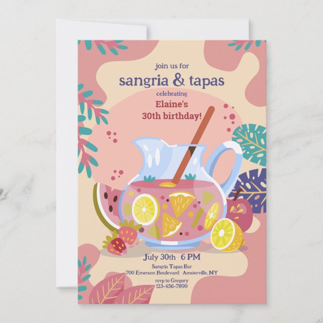 Invitación a la hora de Sangria (Anverso)