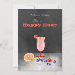 Invitación A La Hora Feliz De Cocktail Y Fruit