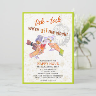 Invitación a la hora feliz de Tick-Tock