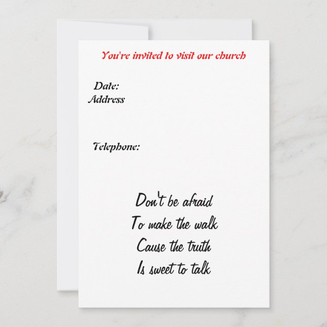Invitación a la iglesia (Anverso)