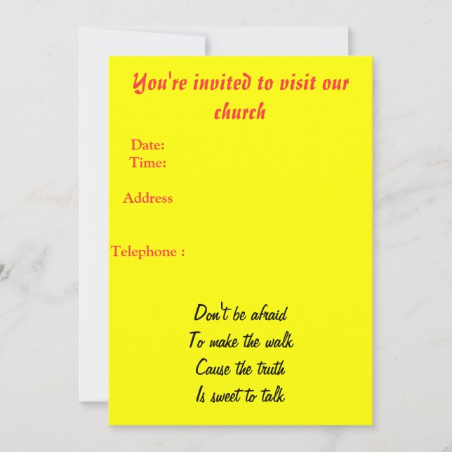 Invitación a la iglesia (Anverso)