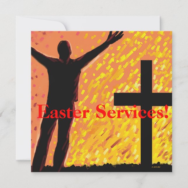 Invitación a la iglesia de Servicios de Pascua (Anverso)