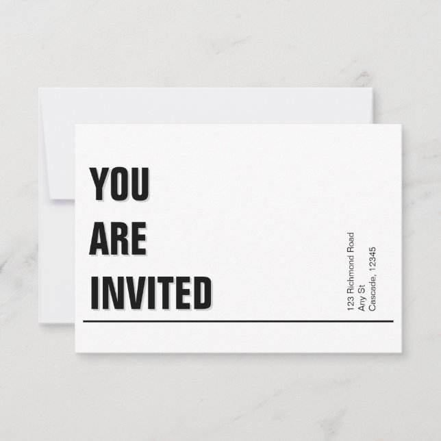 invitación a la iglesia minimalista blanca (Anverso)