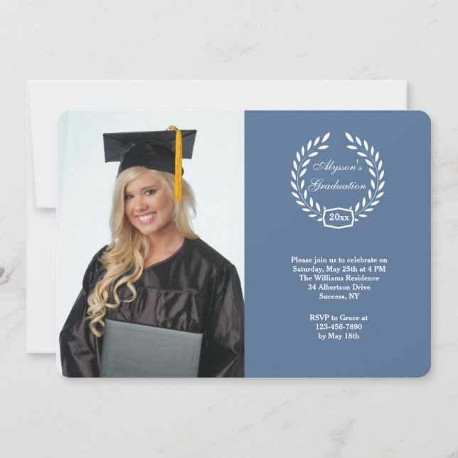 Invitación a la imagen de la corona de graduación (Anverso)