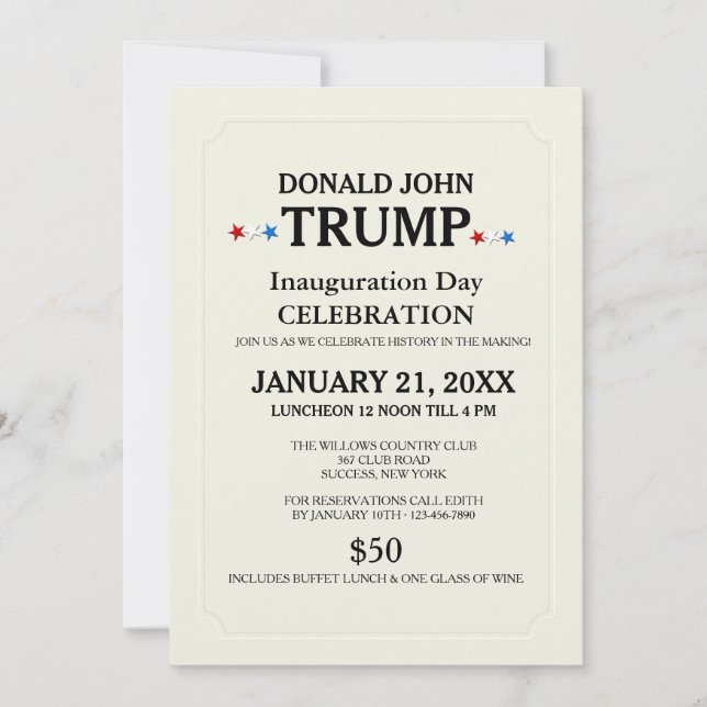 Invitación a la inauguración en blanco (Anverso)