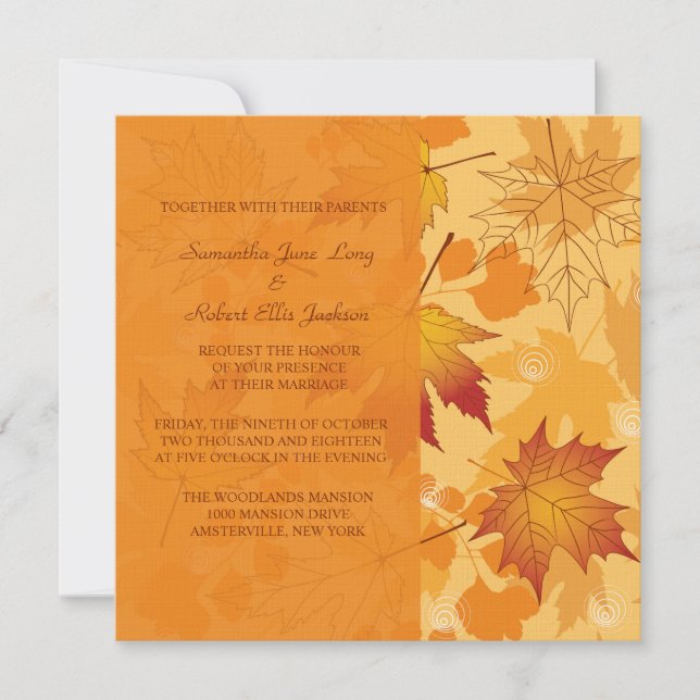 Invitación a la intensidad de otoño (Anverso)
