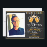 Invitación a la invitación a las cervezas y ovejas<br><div class="desc">Foto Invitación de cumpleaños de animadores y cervezas con foto Invitación de adultos al festival de octubre. Invite a sus huéspedes con esta minimalista invitación temática a la cerveza. Esta invitación de cumpleaños incluye dos tazas de cerveza. Simplemente edite esta plantilla fácil de usar en el menú Personalización para hacerlo...</div>