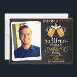 Invitación a la invitación a las cervezas y ovejas<br><div class="desc">Foto Invitación de cumpleaños de animadores y cervezas con foto Invitación de adultos al festival de octubre. Invite a sus huéspedes con esta minimalista invitación temática a la cerveza. Esta invitación de cumpleaños incluye dos tazas de cerveza. Simplemente edite esta plantilla fácil de usar en el menú Personalización para hacerlo...</div>