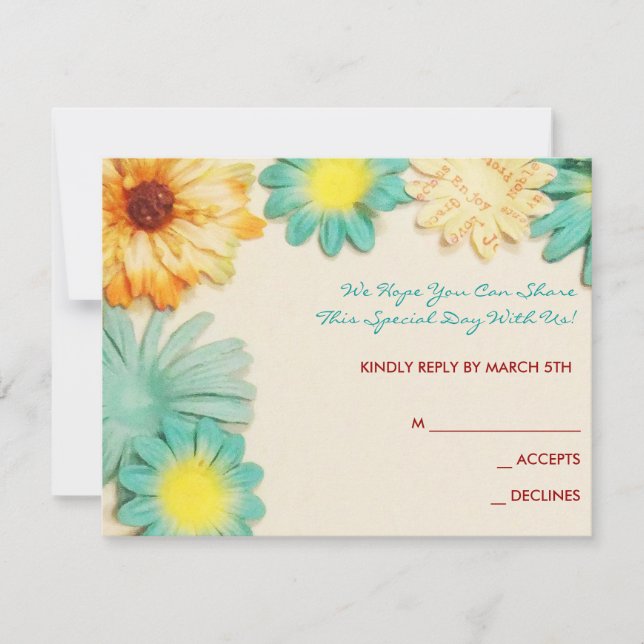 Invitación a la invitación a las flores de papel A (Anverso)