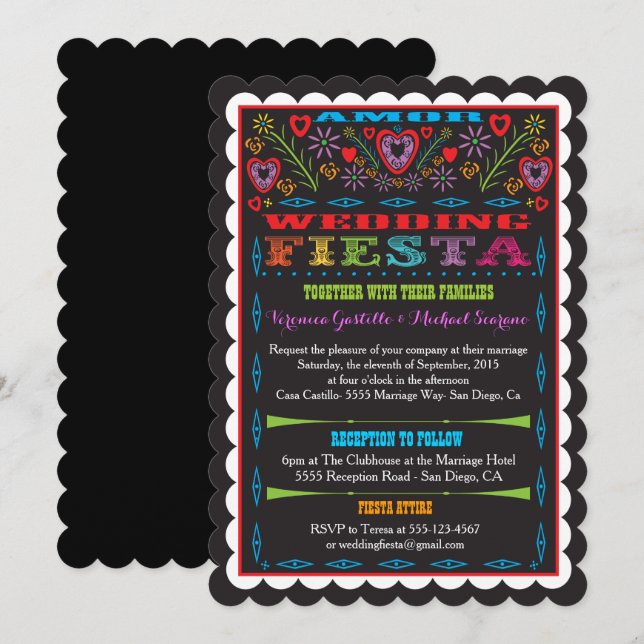 Invitación a la Invitación Boda Fiesta Mexicana (Anverso / Reverso)